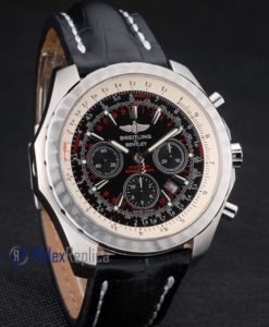 Alternative view of Breitling replica chrono navitimer strip leather black dial imitazione copia