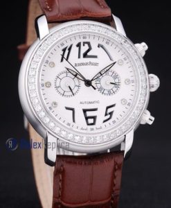 audemars piguet replica chrono tourbillon acciaio white strip leather imitazione copia