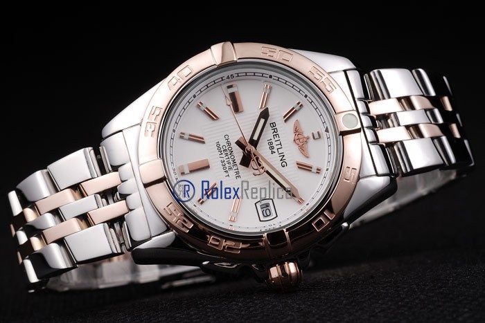 Breitling replica chronographe lady acciaio oro imitazione copia - immagine 5