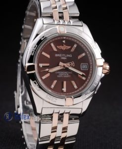 Alternative view of Breitling replica chronographe lady brown acciaio oro imitazione copia
