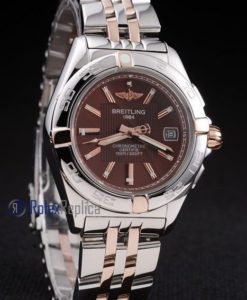 Breitling replica chronographe lady brown acciaio oro imitazione copia