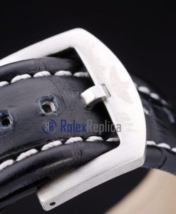 Alternative view of Breitling replica chronometer white dial strip leather imitazione copia