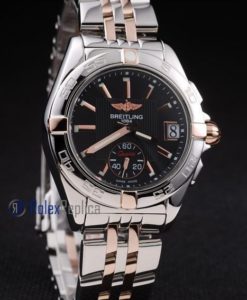 Breitling replica chronographe lady black dial acciaio oro imitazione copia