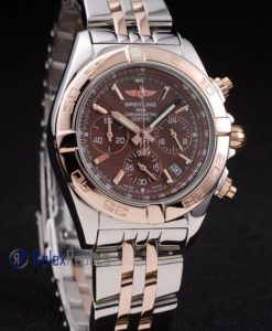 Alternative view of Breitling replica chrono chronographe lady brown dial acciaio oro imitazione copia