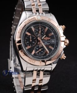 Alternative view of Breitling replica chrono chronographe lady black dial acciaio oro imitazione copia