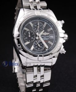 Breitling replica chrono chronographe lady acciaio black dial imitazione copia
