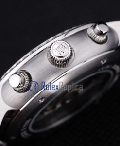 Alternative view of audemars piguet replica chrono tourbillon acciaio black strip leather imitazione copia