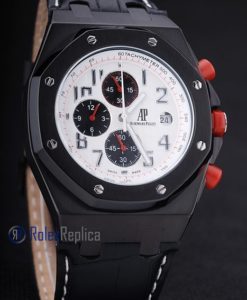 audemars piguet replica chrono offshore gommino panda pvd strip leather imitazione copia