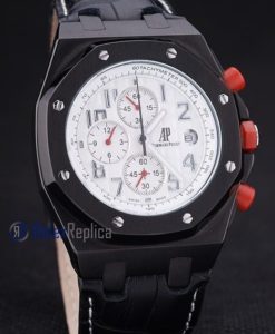 audemars piguet replica chrono offshore gommino pvd white strip leather imitazione copia