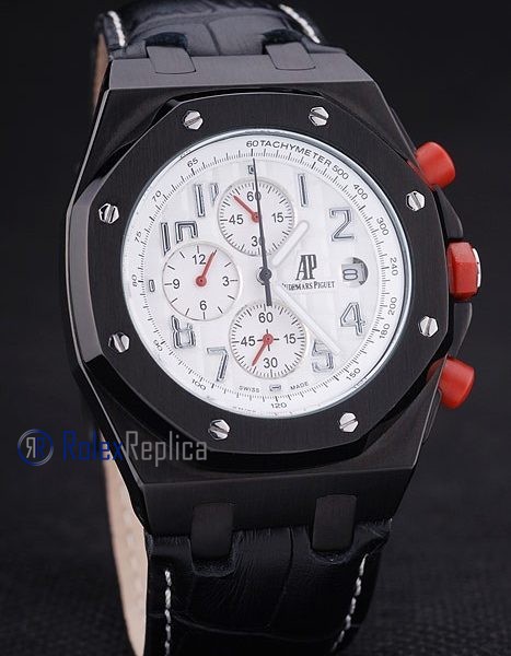 audemars piguet replica chrono offshore gommino pvd white strip leather imitazione copia