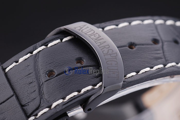 audemars piguet replica chrono offshore gommino pvd white strip leather imitazione copia - immagine 7