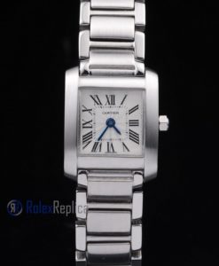 Cartier replica tank francaise acciaio white dial imitazione copia