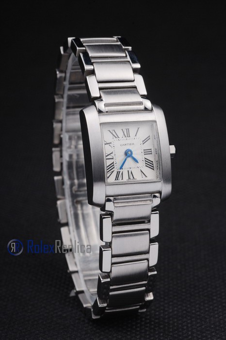 Cartier replica tank francaise acciaio white dial imitazione copia - immagine 3