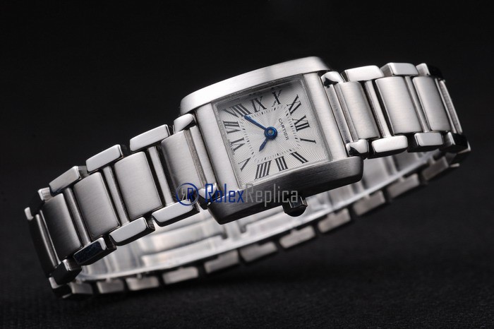 Cartier replica tank francaise acciaio white dial imitazione copia - immagine 4