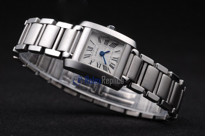 Cartier replica tank francaise acciaio white dial imitazione copia - immagine 5