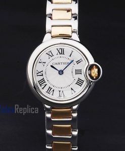 Alternative view of Cartier replica ballon bleu acciaio oro white dial imitazione copia