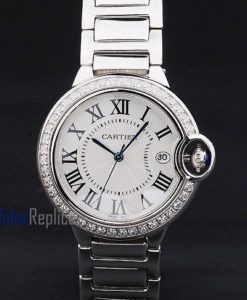Cartier replica ballon bleu brillantini acciaio white dial imitazione copia