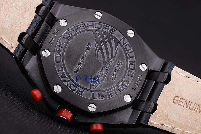 audemars piguet replica chrono offshore gommino pvd white strip leather imitazione copia - immagine 10