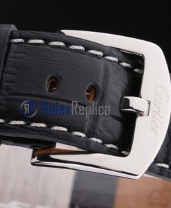 Alternative view of Cartier replica santos 100 strip leather black dial imitazione copia