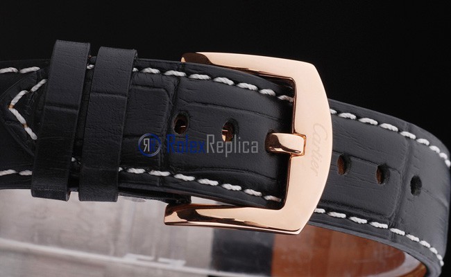 Cartier replica santos 100 strip leather oro white dial imitazione copia - immagine 8