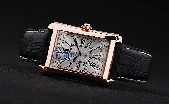 Cartier replica santos 100 strip leather oro white dial imitazione copia - immagine 9