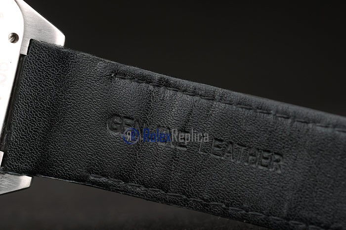 Cartier replica santos 100 skeletron strip leather acciaio oro imitazione copia - immagine 12