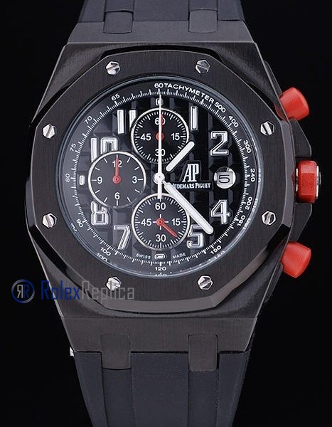 audemars piguet replica chrono offshore gommino pvd black strip rubber imitazione copia