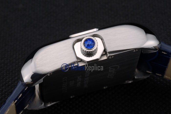 Cartier replica santos 100 skeletron strip leather acciaio oro imitazione copia - immagine 13