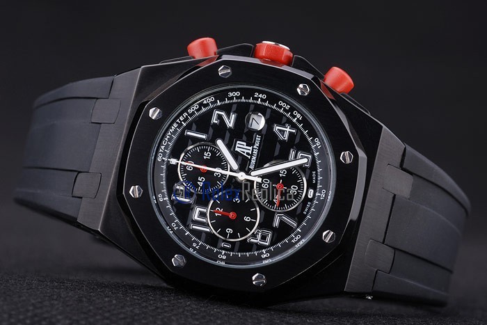 audemars piguet replica chrono offshore gommino pvd black strip rubber imitazione copia - immagine 7