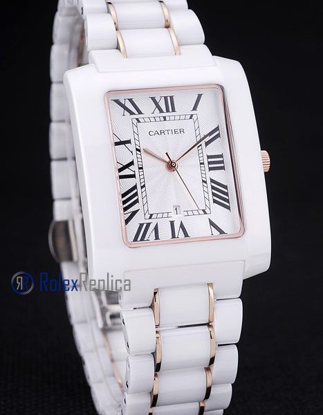 Cartier replica tank americaine acciaio oro white dial imitazione copia - immagine 3