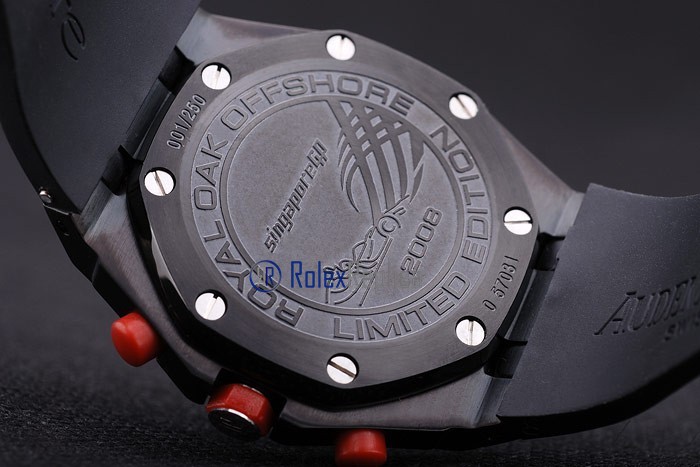 audemars piguet replica chrono offshore gommino pvd black strip rubber imitazione copia - immagine 8