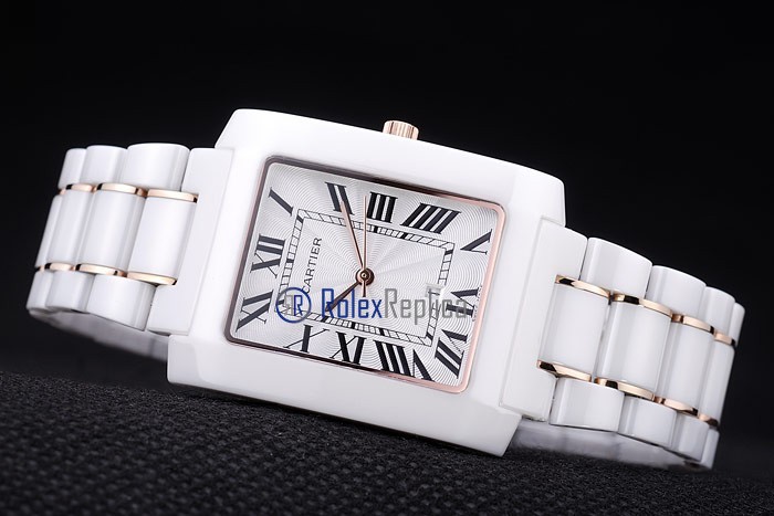 Cartier replica tank americaine acciaio oro white dial imitazione copia - immagine 5