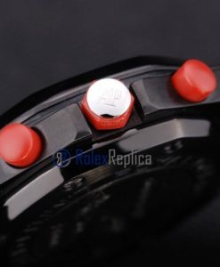 Alternative view of audemars piguet replica chrono offshore gommino pvd black strip rubber imitazione copia