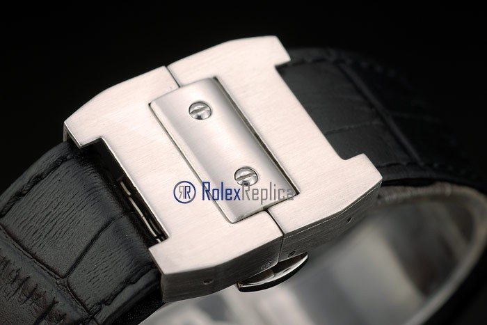 Cartier replica santos 100 skeletron strip leather acciaio rose gold imitazione copia - immagine 8