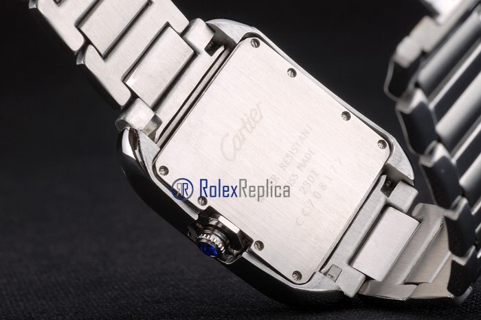 Cartier replica tank americaine acciaio brillantini white dial imitazione copia - immagine 9