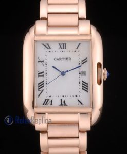 Alternative view of Cartier replica tank americaine rose gold white dial imitazione copia