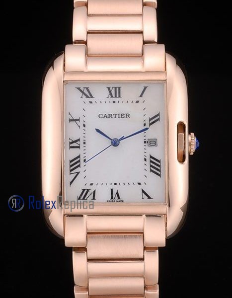 Cartier replica tank americaine rose gold white dial imitazione copia