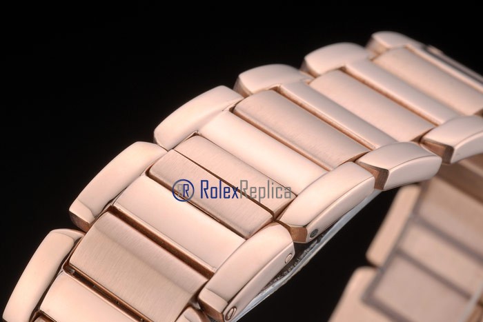 Cartier replica tank americaine rose gold brillantini white dial imitazione copia - immagine 7