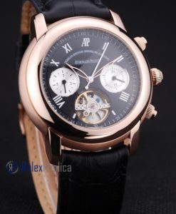 Alternative view of audemars piguet replica chrono rose gold strip leather imitazione copia
