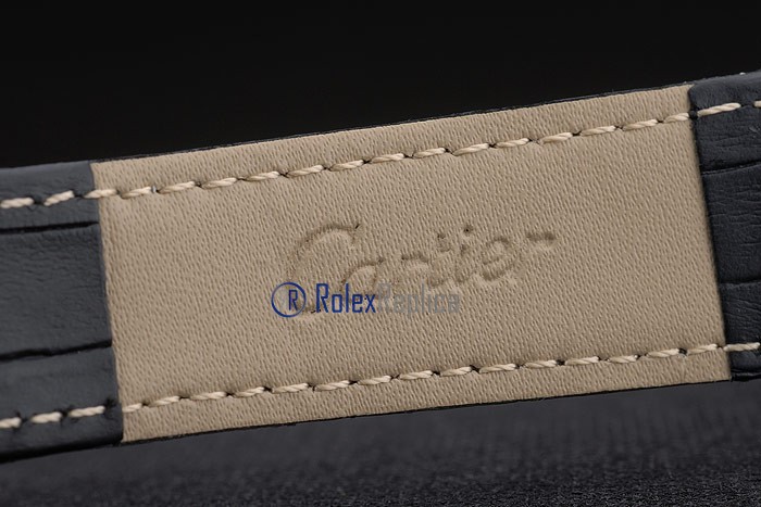 Cartier replica tank americaine oro strip leather black white dial imitazione copia - immagine 10