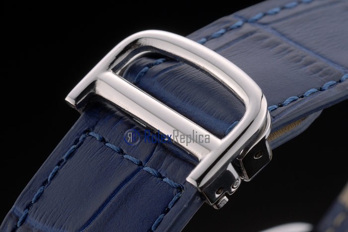 Cartier replica tank americaine brillantini strip leather blue white dial imitazione copia - immagine 7