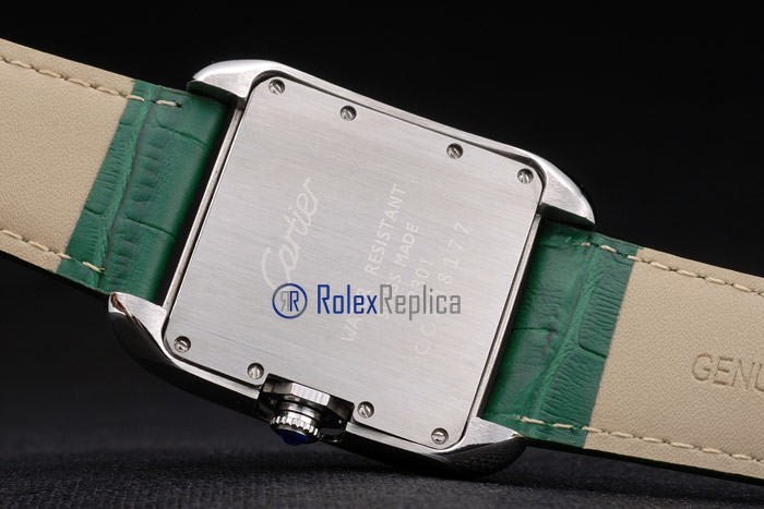 Cartier replica tank americaine brillantini strip leather white dial imitazione copia - immagine 10