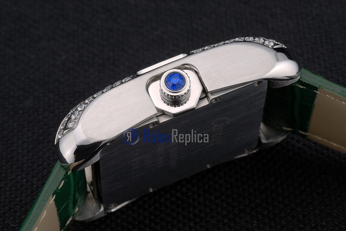 Cartier replica tank americaine brillantini strip leather white dial imitazione copia - immagine 11