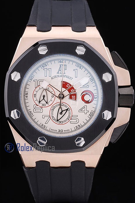 audemars piguet replica chrono offshore alinghi team white strip rubber imitazione copia