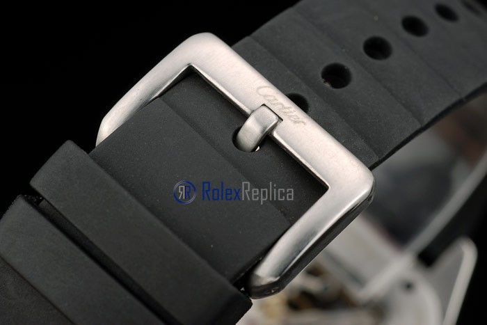 Cartier replica santos 100 skeletron strip leather acciaio imitazione copia - immagine 8