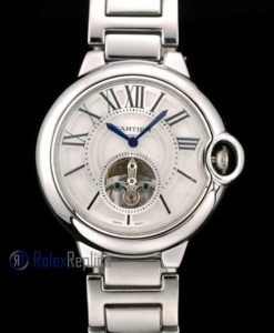Alternative view of Cartier replica pasha tourbillon acciaio white dial imitazione copia