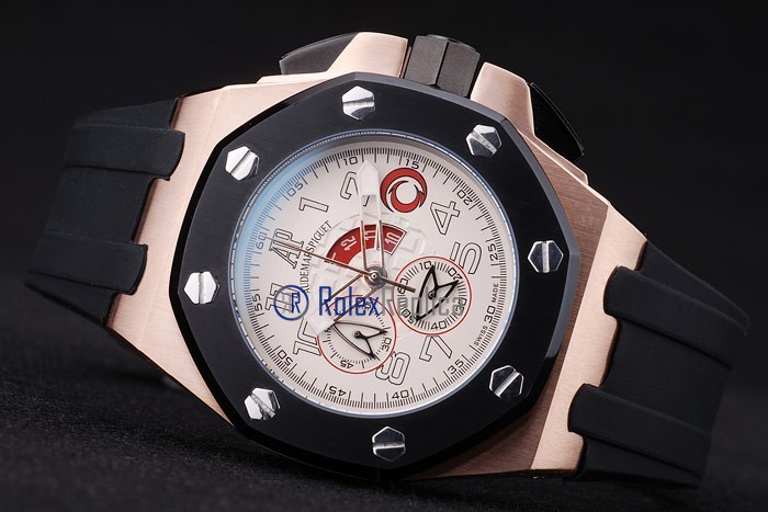 audemars piguet replica chrono offshore alinghi team white strip rubber imitazione copia - immagine 7
