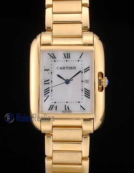 Cartier replica tank americaine oro giallo white dial imitazione copia