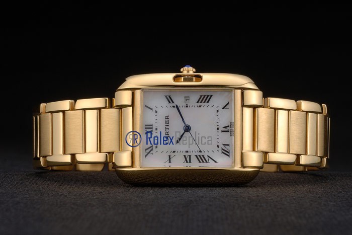 Cartier replica tank americaine oro giallo white dial imitazione copia - immagine 7