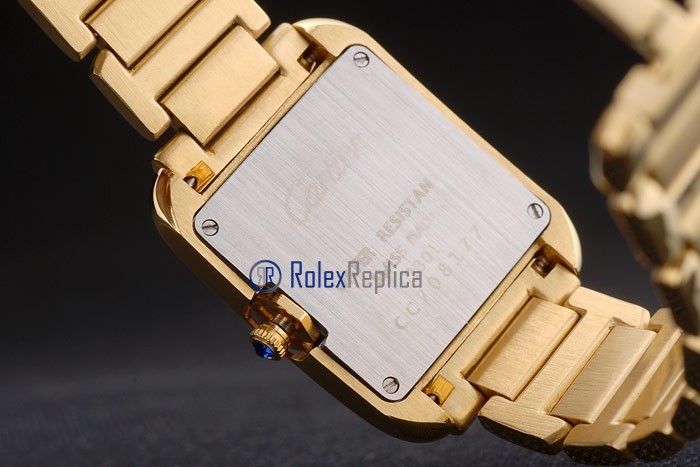 Cartier replica tank americaine oro giallo white dial imitazione copia - immagine 10